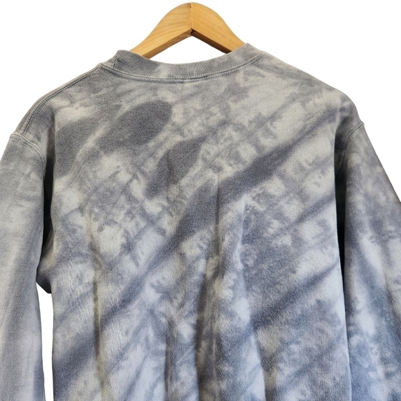 OBEY pull-on blue white tye dyed  long-sleeve sweater - Picture 7 of 10